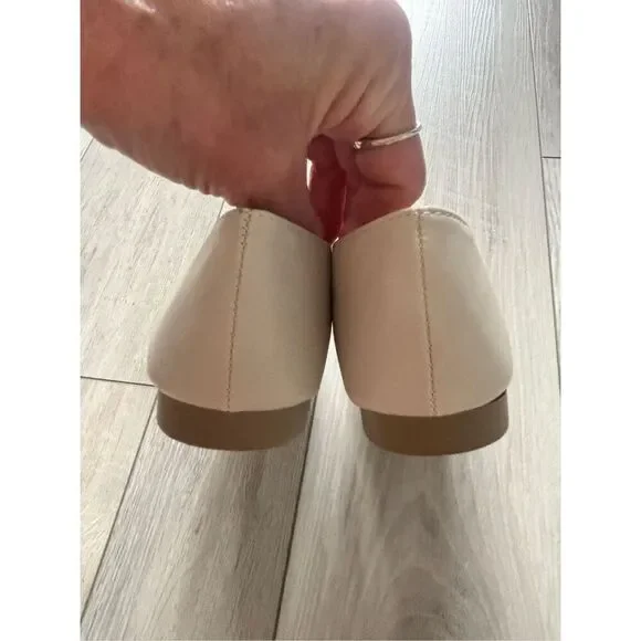 Cupid stone/cream slip on flat penny loafers size 7 - Picture 6 of 10